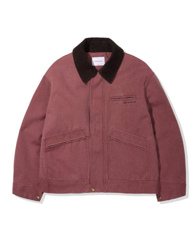 빈티지 워싱 디트로이트 워크 자켓_더스티핑크