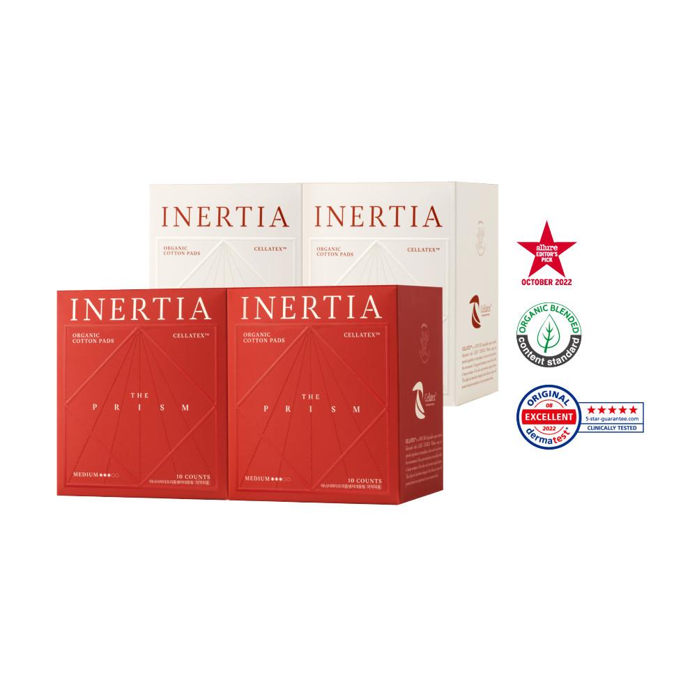 이너시아 더 프리즘 유기농 생리대 4팩 세트(중형/대형 선택)