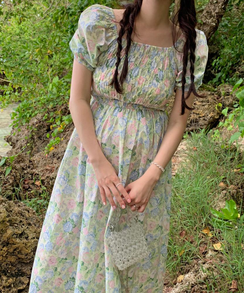 나염 스모크 롱원피스 2color (오프숄더가능)