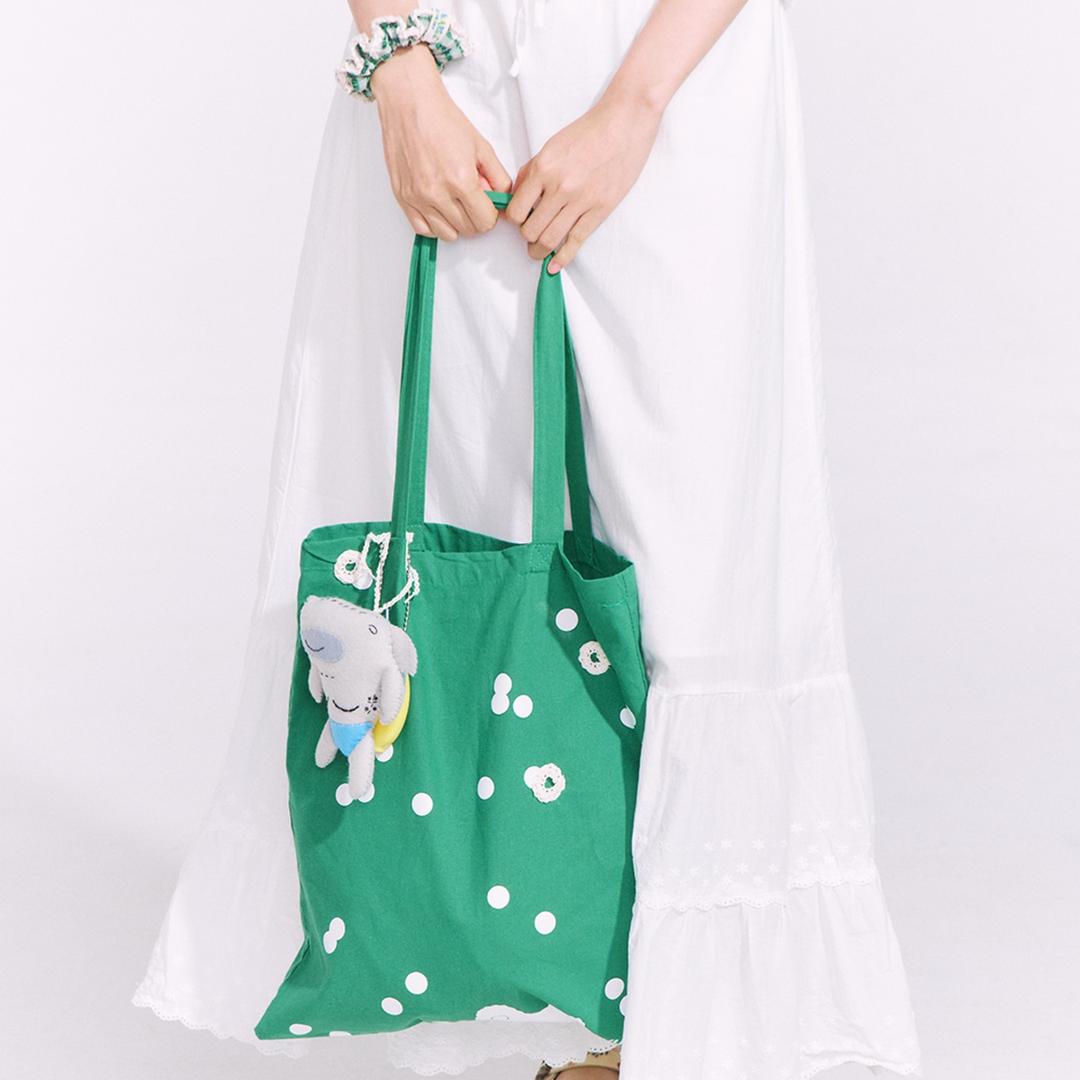 [YURI X MISU A BARBE] FROGGY COTTON BAG GREEN