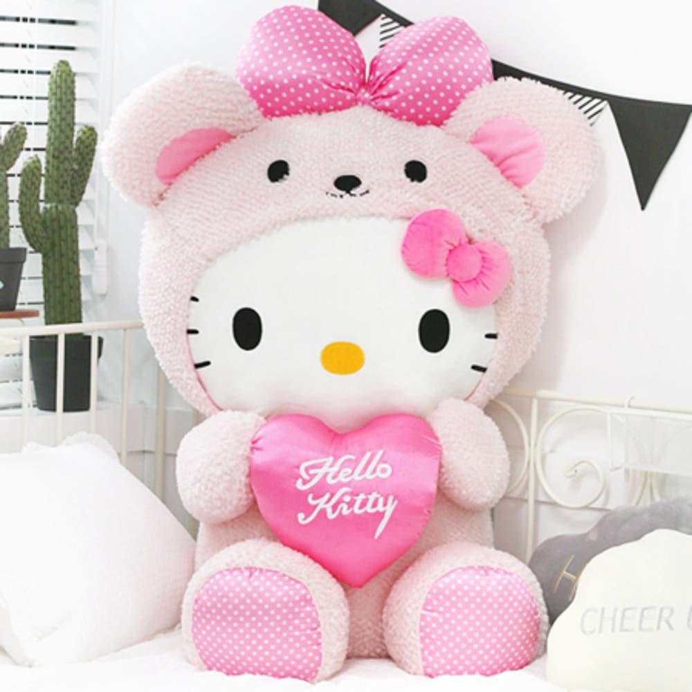 핑크하트베어 헬로키티 인형(자이언트:100cm)