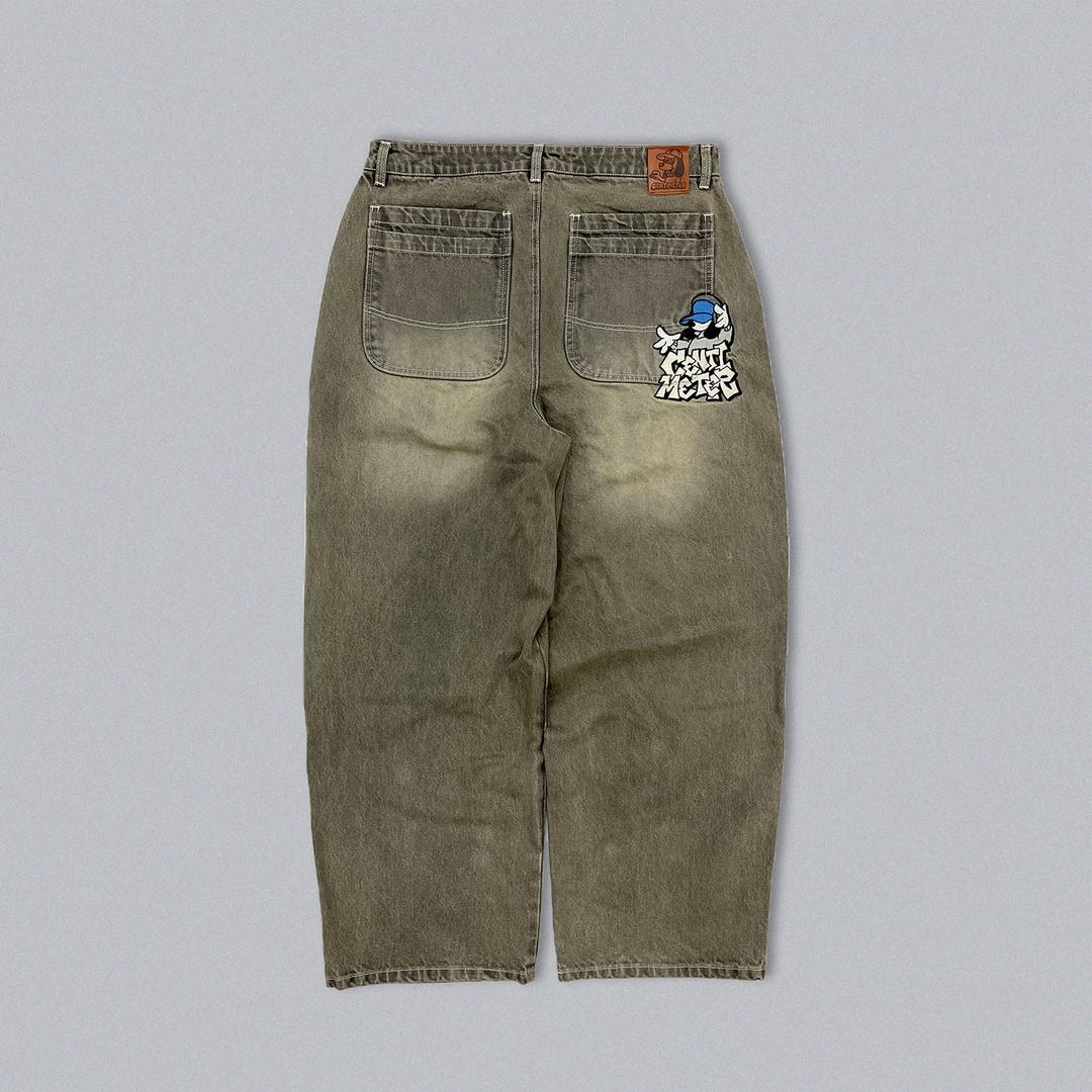 새로운 학교 데님 바지  - 블랙 / M