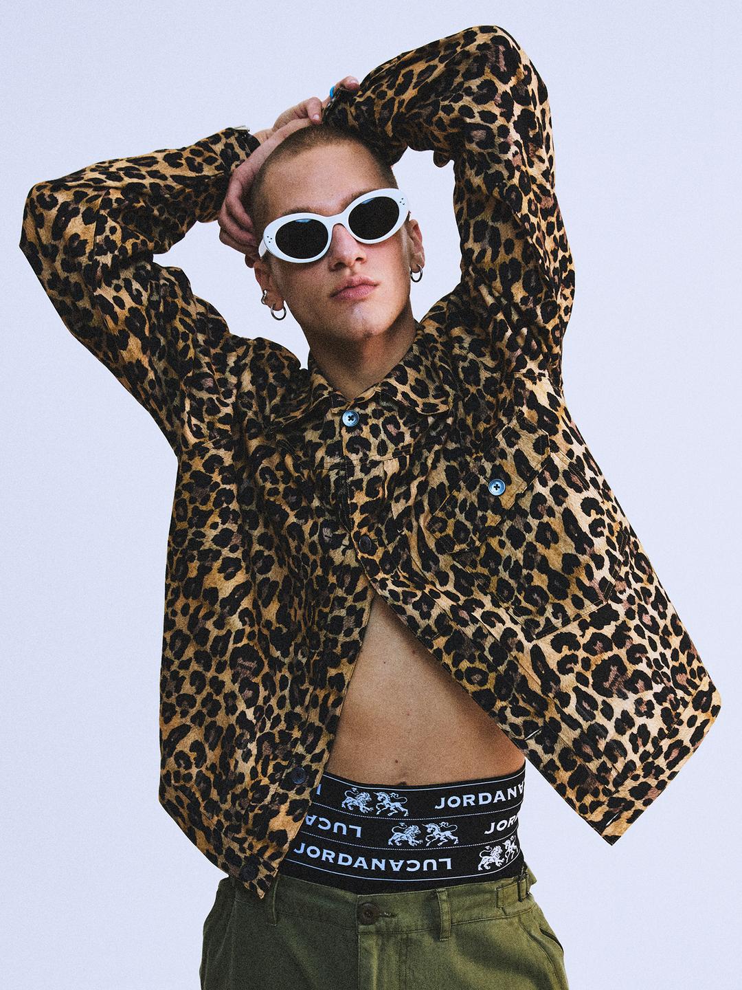 FRANKIE LEOPARD TRUCKER JACKET