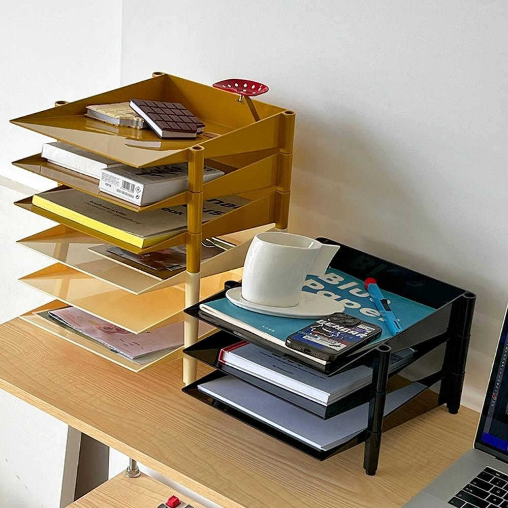 미드센츄리 3단 서류 보관함 데스크테리어 책상 수납함 정리함