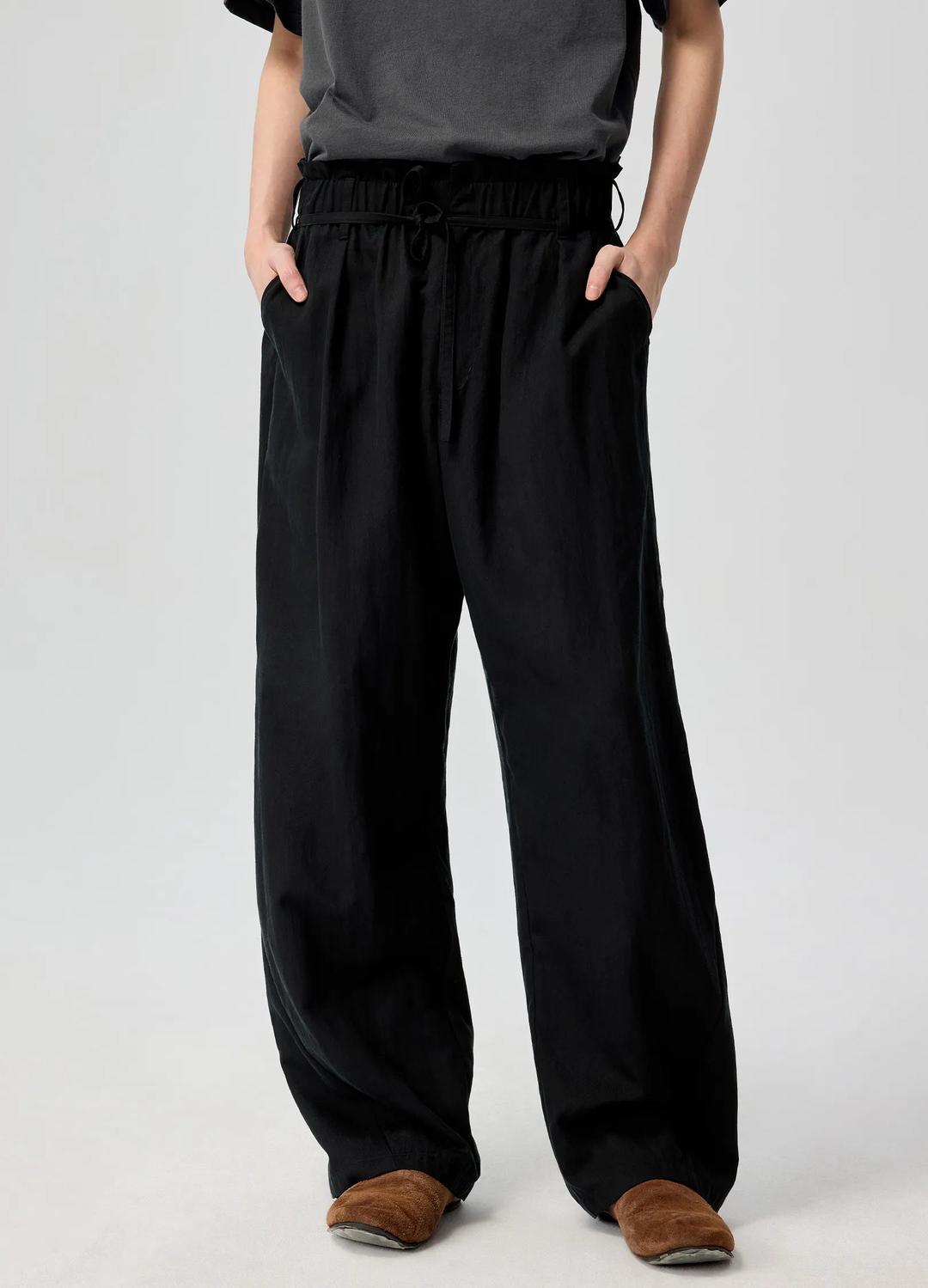 Tencel Wide Trousers - Black / S