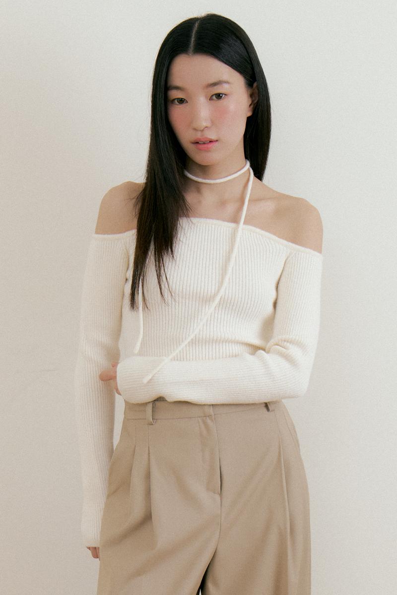 Wool Upper Strap knit (cream)