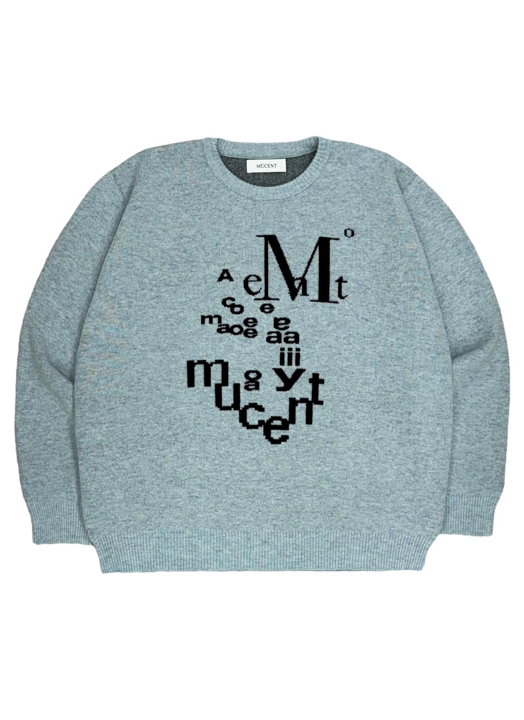 MÖBIUS LETTERING LOGO JACQUARD KNIT UNISEX (2COLOR) 뫼비우스 레터링 로고 램스 울 자카드 니트 남녀공용 (2컬러)