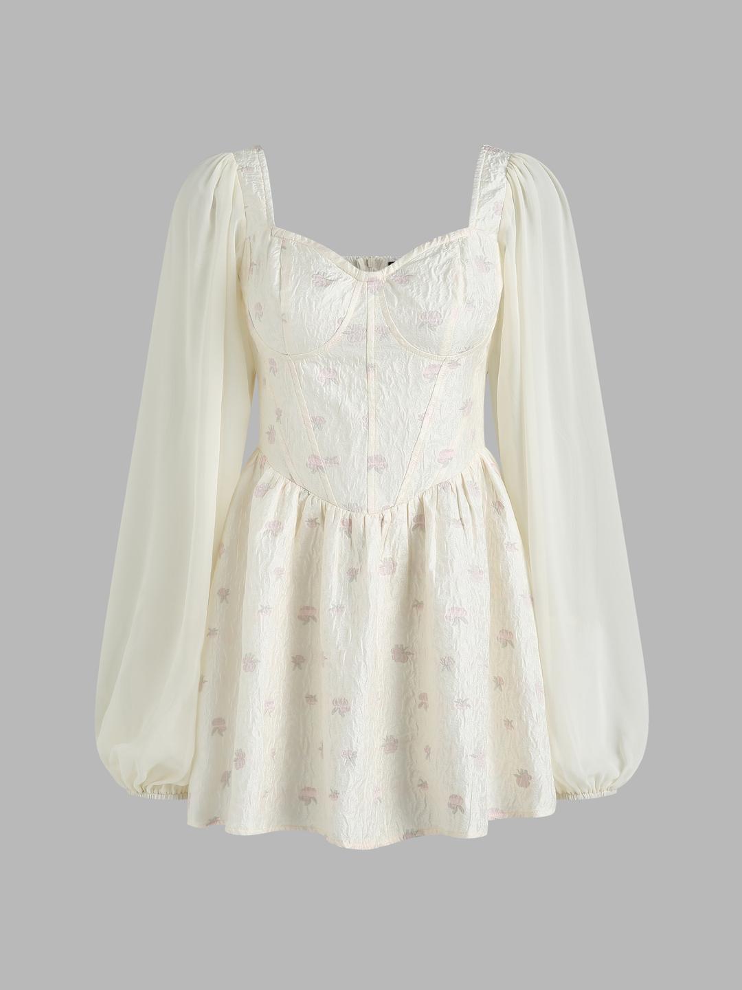 Floral Puff Sleeve Mini Dress