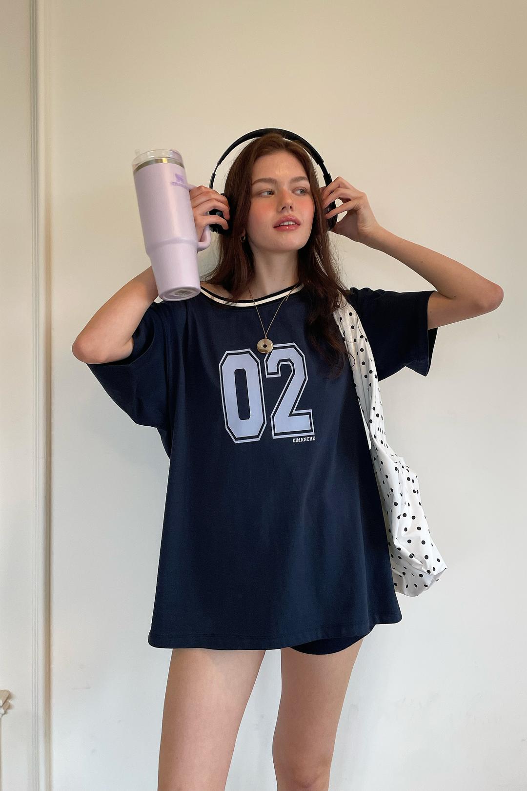 [4차 리오더] Sporty Oversize T-shirt (navy)