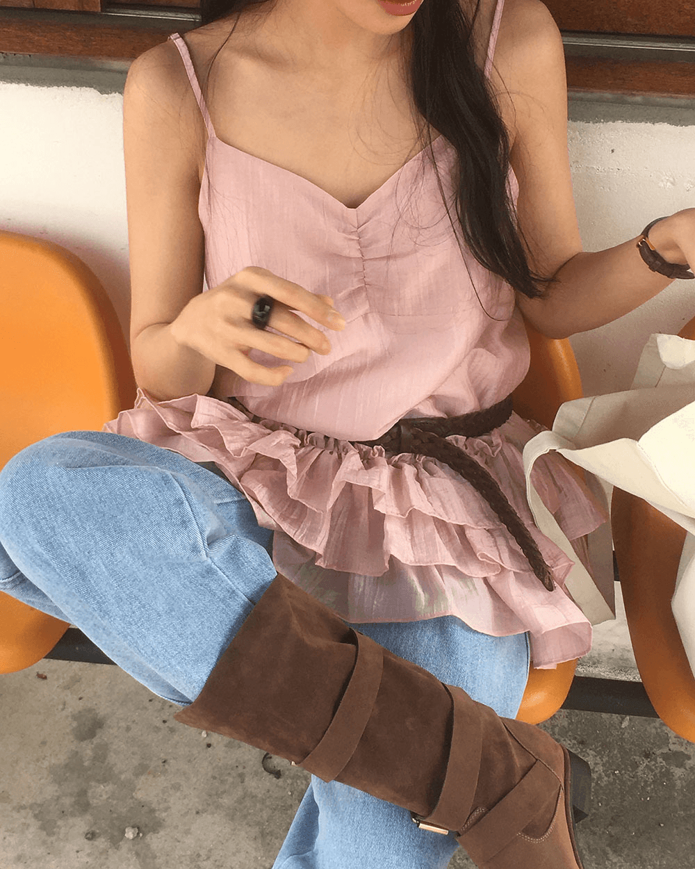 [MERIKO/5th] Rosy Frill Dress - Pink