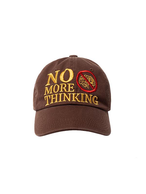 LSC NO MORE THINKING LOGO BALL CAP (BROWN)
