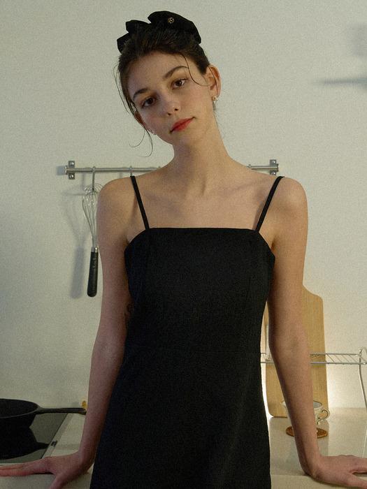 Hazy flower pattern mini dress - black
