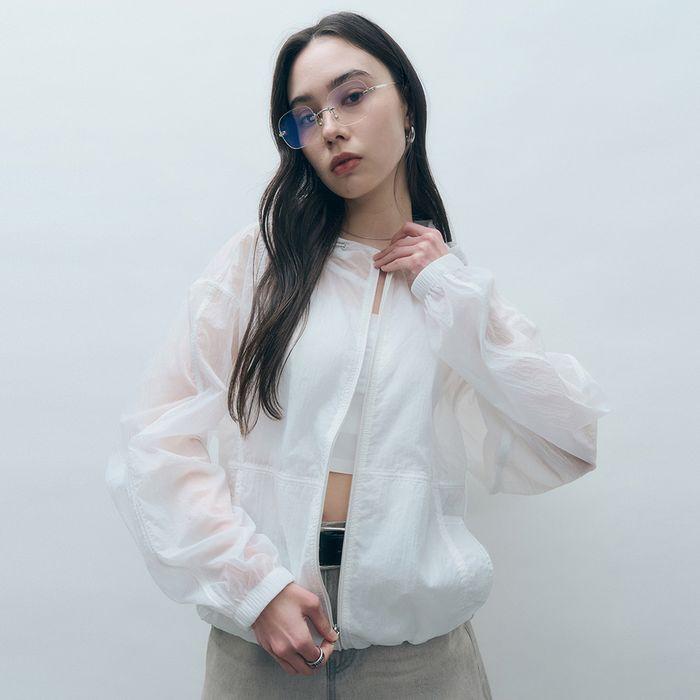 시어 후드 윈드 브레이커 화이트 MDJP020WHITE