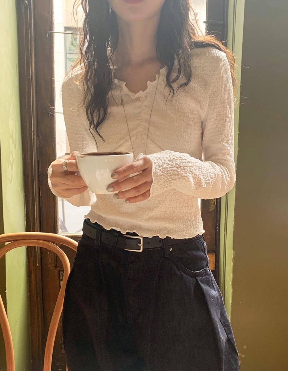 [당일][AN] wave crease top