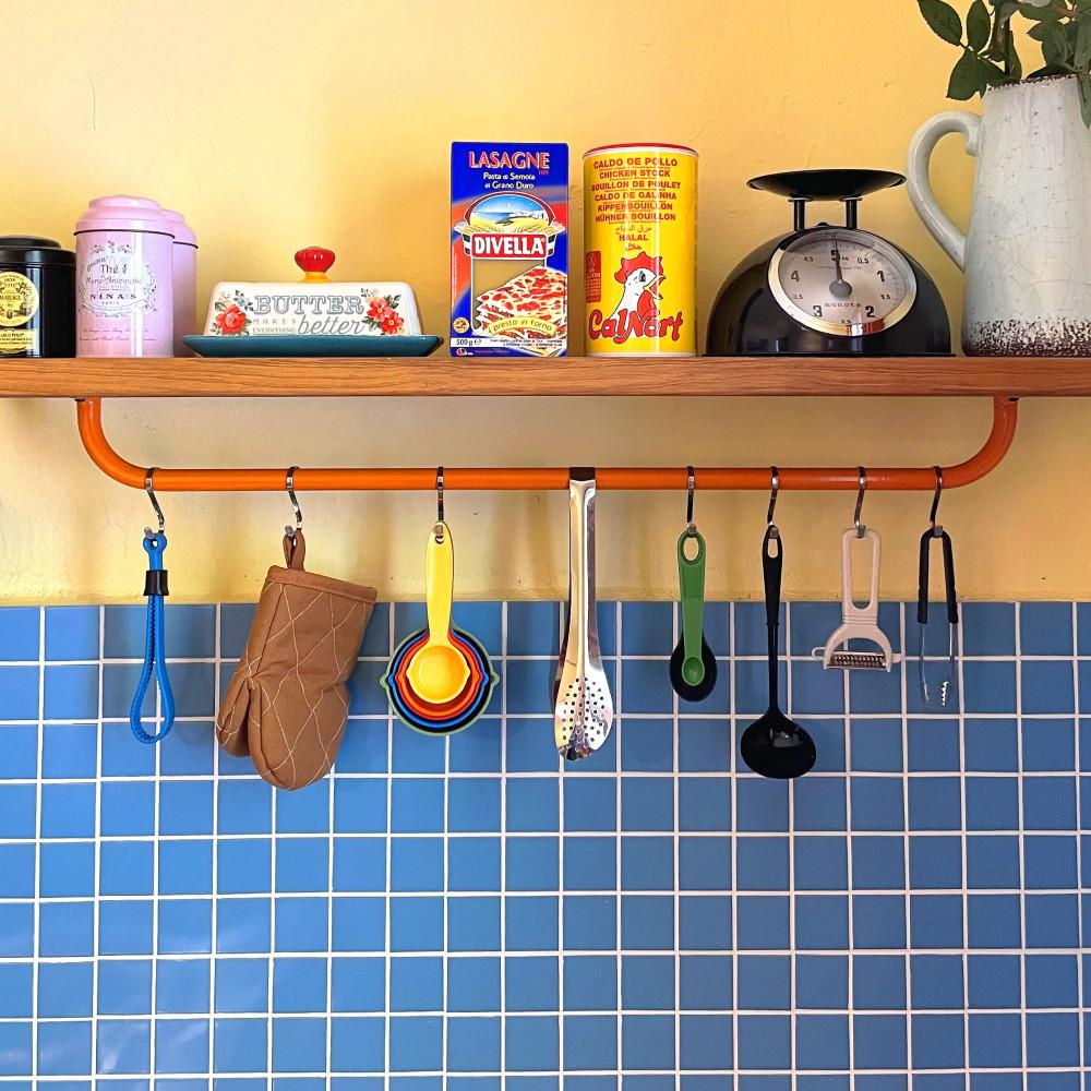 텐더 조리기구 주방용품 걸이 국자 싱크대 거치대 행주 수납 정리 오렌지