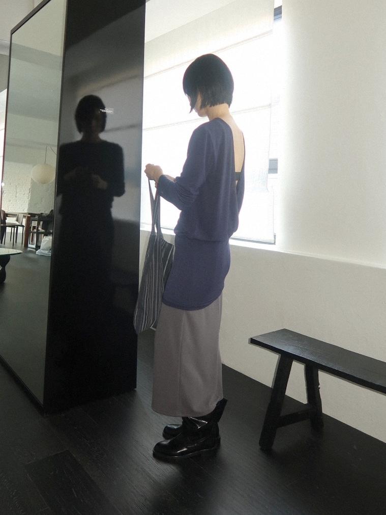 (MADE) SELMA DUAL LAYERED TOP - BLUEBERRY + BLUEBERRY