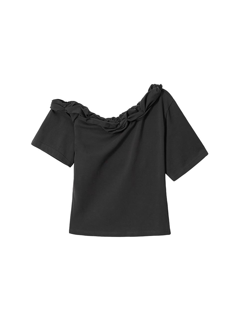 Twist One-Shoulder Top Charcoal