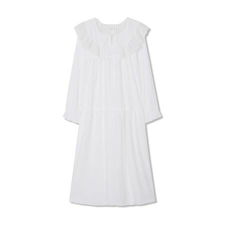 이브니에  여자 화이트 원피스 잠옷 면 레이온 파자마 잠 옷