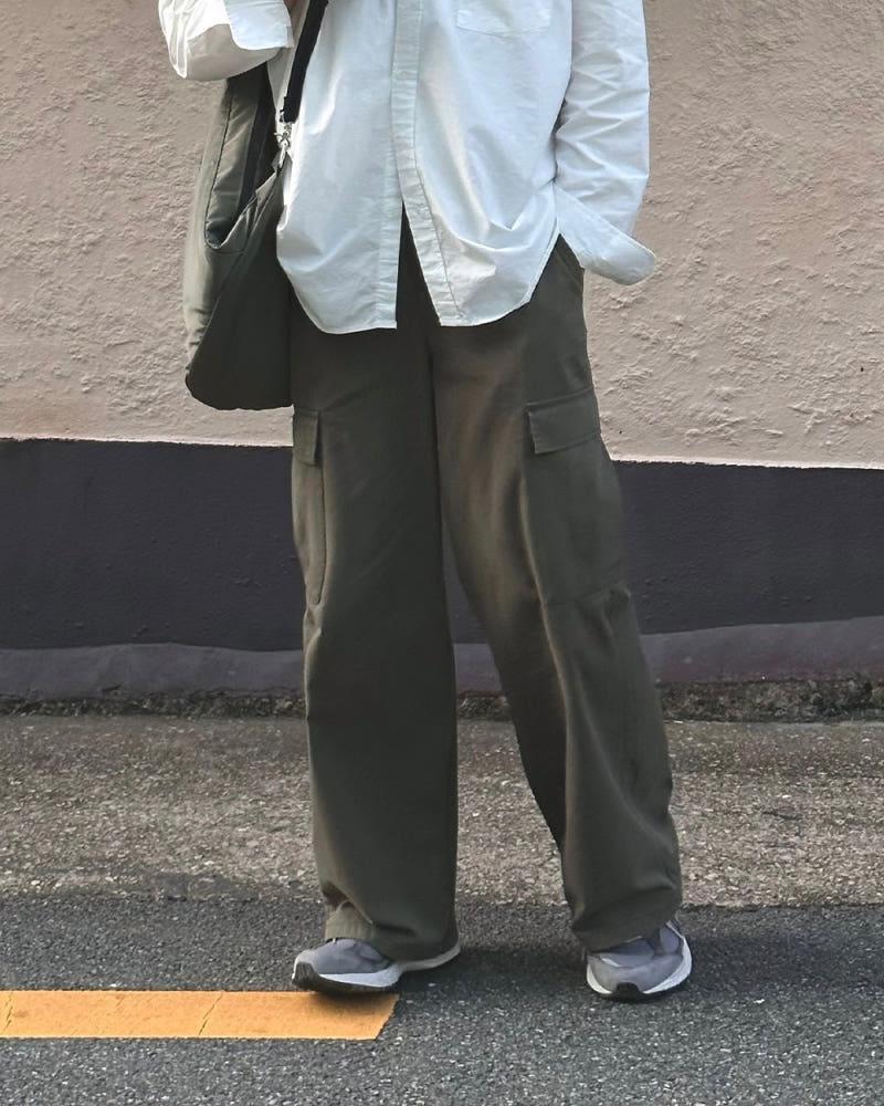 Mine Cargo Cotton PT,남자 코튼 면 투턱 밴딩 카고 팬츠 바지