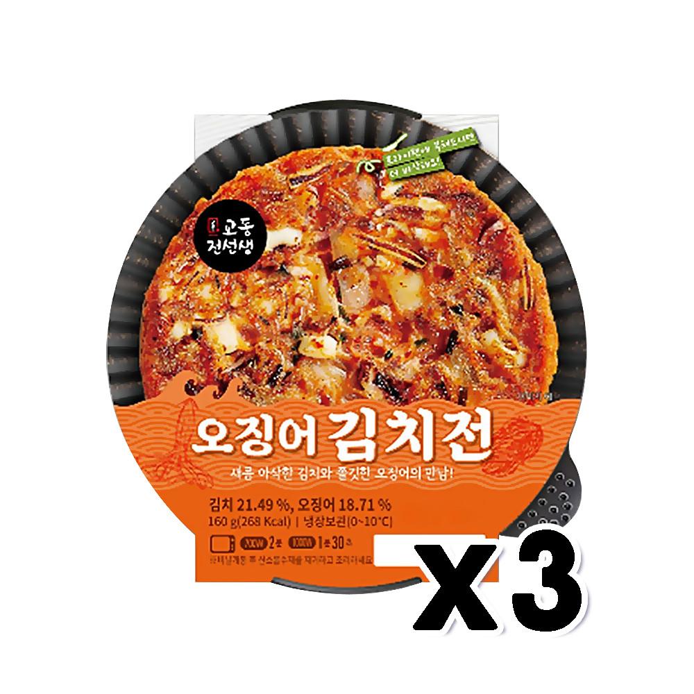 교동전선생 오징어김치전 즉석간편조리 160g x 3개