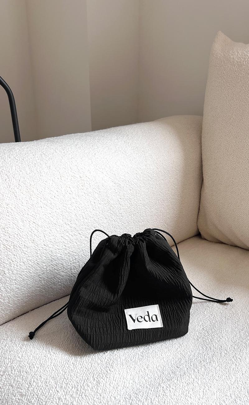 셔링 블랙 파우치_String Pouch_Shirring Black