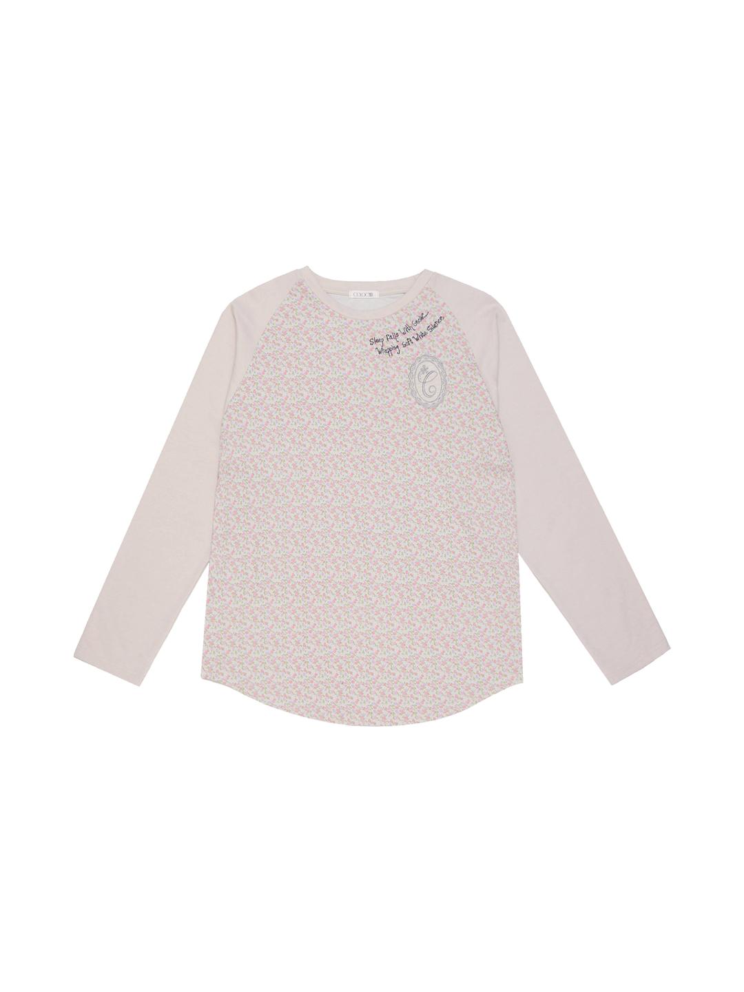 SLEEP WELL T-SHIRT BEIGE & PINK FLOWER