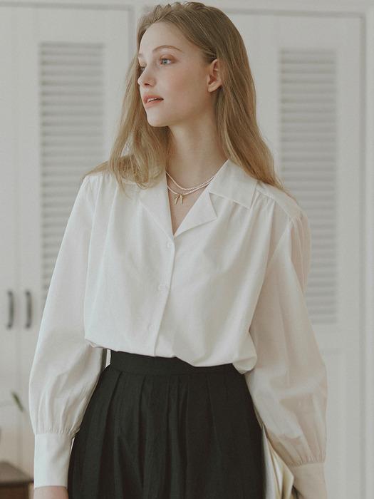 Jane Shirring Blouse - White