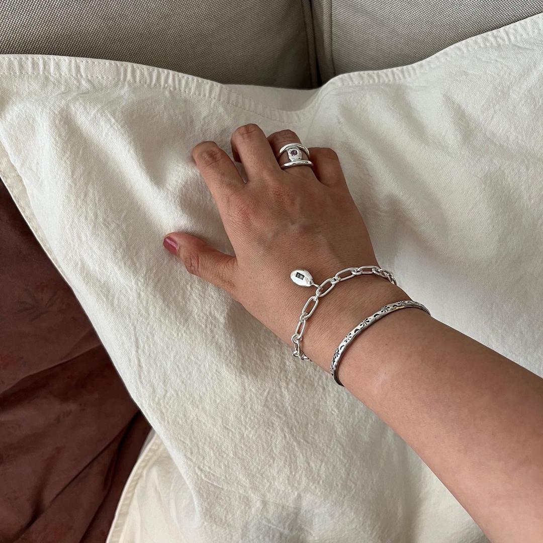 zirconia oval chain bracelet