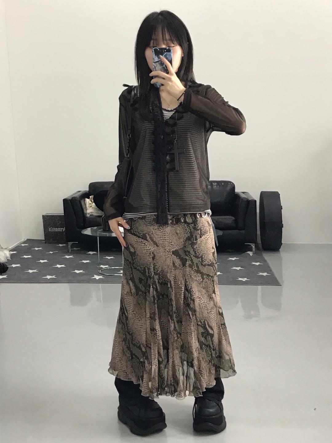 Jpn Brown see-through cardigan