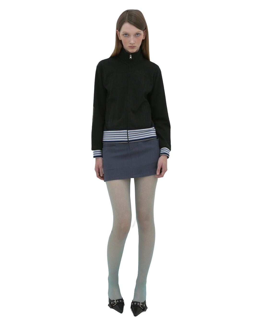 (12.02 순차배송) JERSEY APPLIQUÉ ZIP-UP JACKET, BLACK