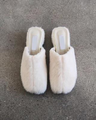 minkly soft fur mules (3color)