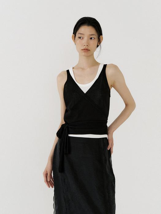 WRAP KNIT SLEEVELESS (2COLOR)
