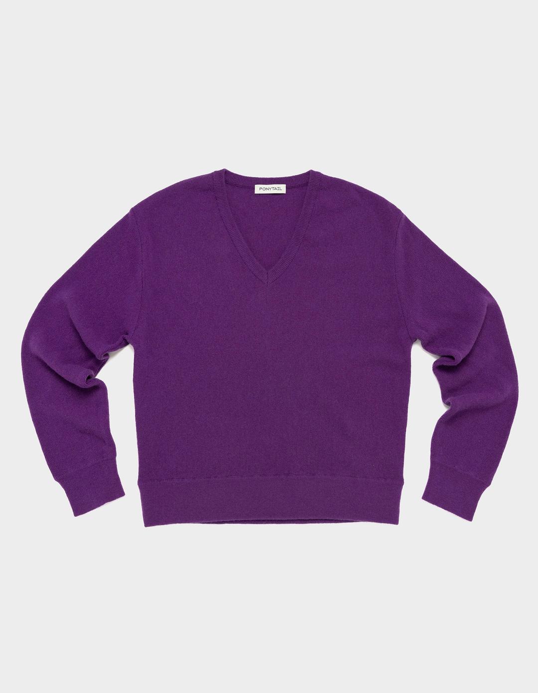 Club V-Neck Knit (Orchid Purple)