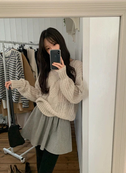 루즈핏 꽈배기 니트 3color