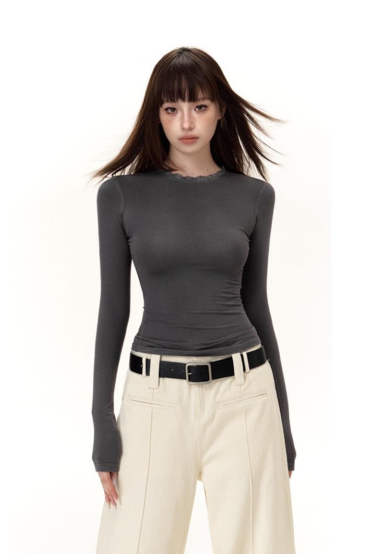 CHILI LIME Multi-color Basic Lace T-shirt (4color)