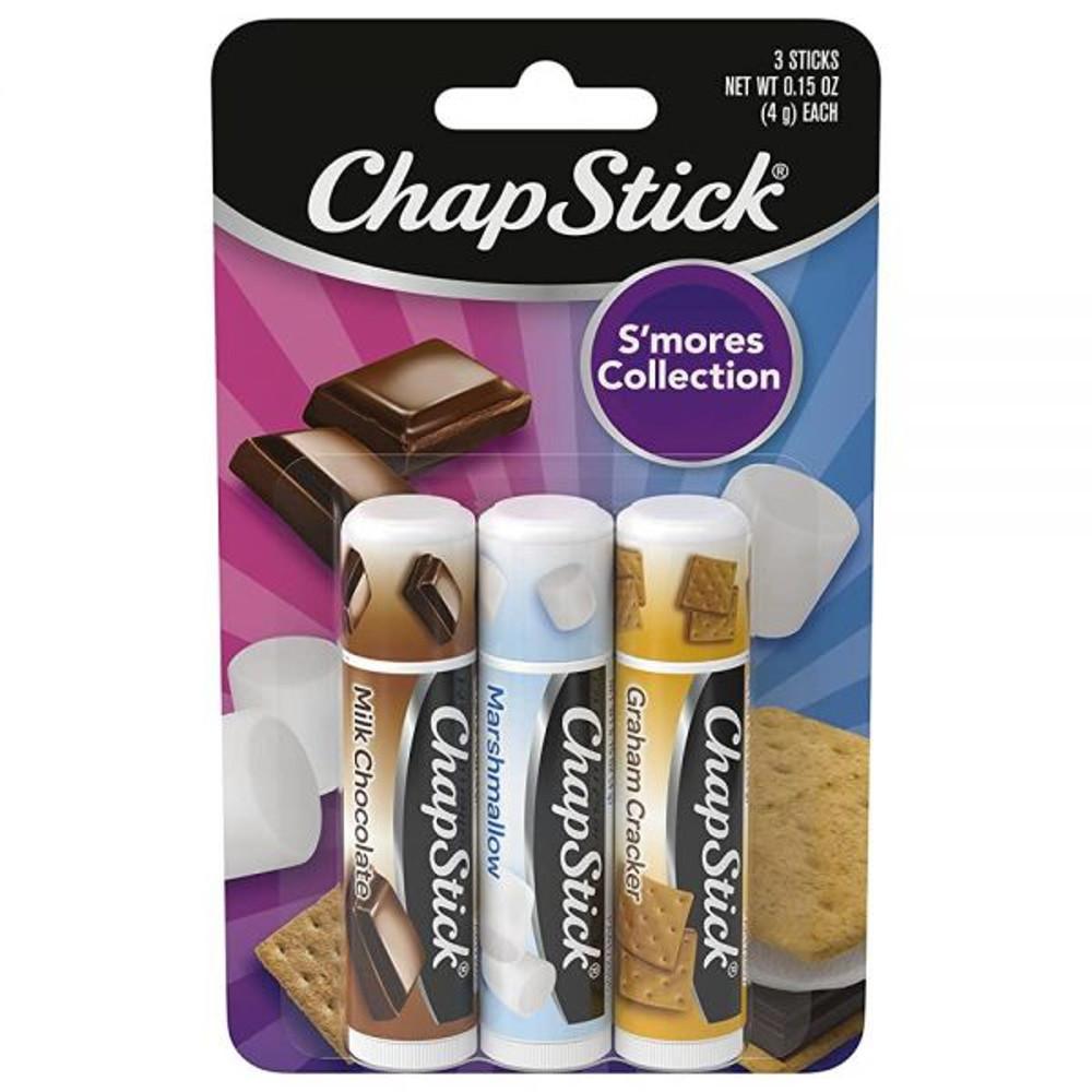 ChapStick 스모어 컬렉션 그레이엄 크래커, 마시멜로 앤 밀크 초콜릿 맛 립밤 튜브 버라이어티 팩, 립 케어 - 4.3g(0.15온스) (3팩)