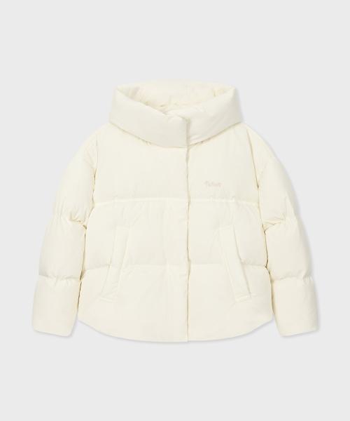 하이넥 덕 다운 숏 볼륨 푸퍼 아이보리