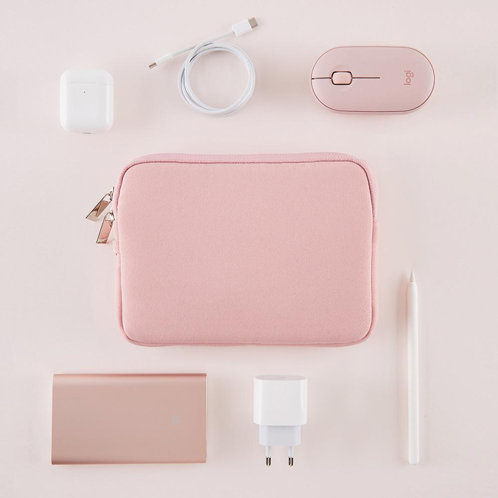 올라 멜로우 케이블 파우치 블루밍핑크 - (케이블 충전기 마우스 수납)