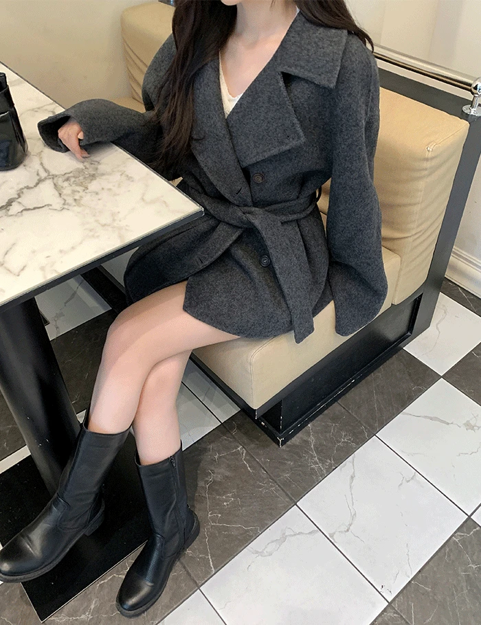 [wool100] 리니트 투웨이 하프코트 (3color)