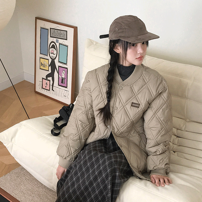 [누빔🔥/빅사이즈] 퀼팅베이스볼패딩점퍼 (2color)