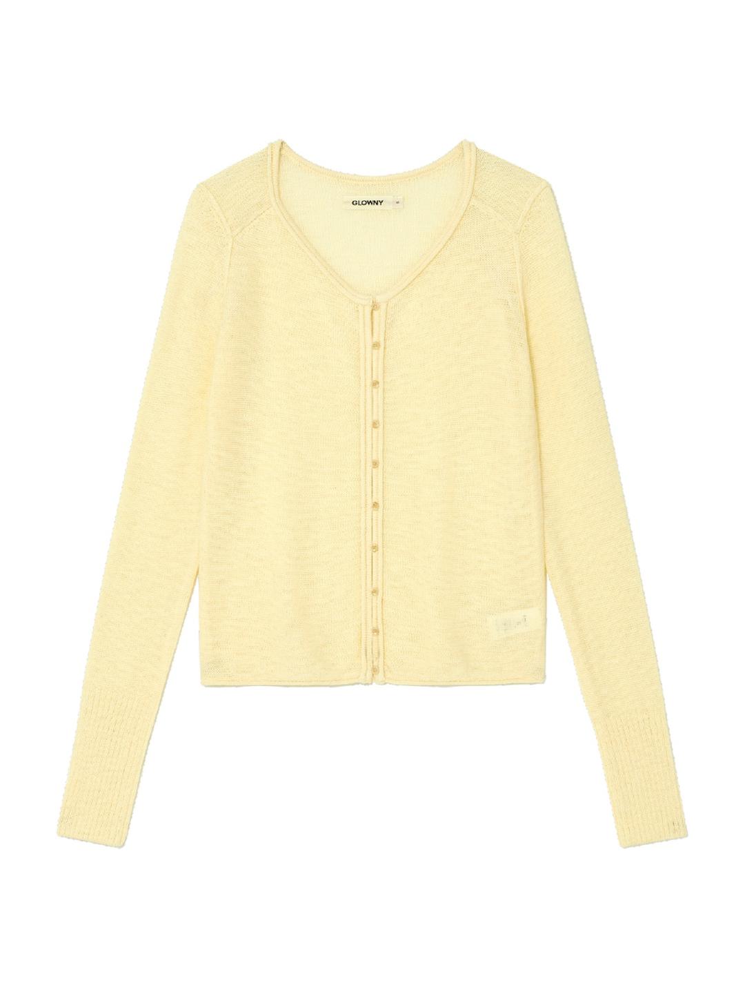 HOUSE BUTTON CARDIGAN (CUSTARD)