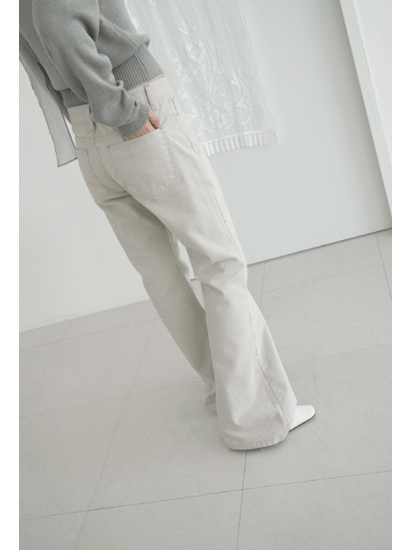 에프터먼데이 warm boots-cut cotton pants (4c)