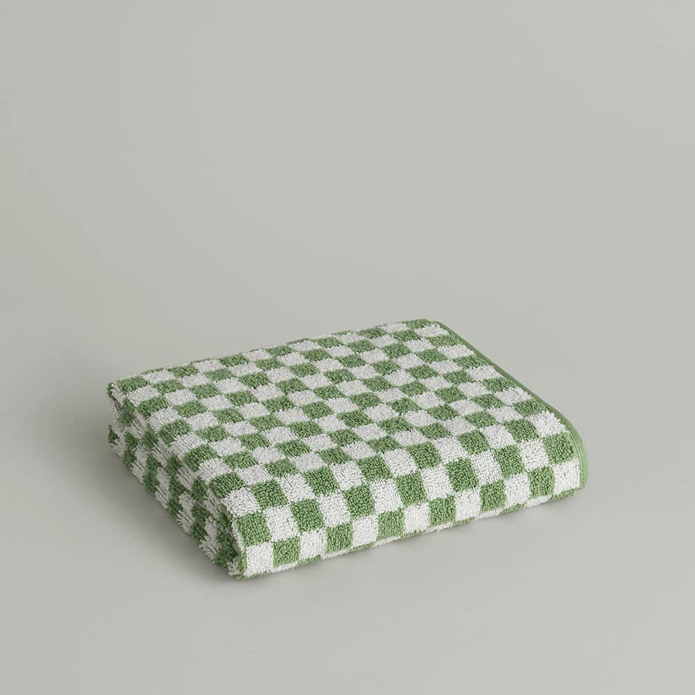 [ 재입고 ] 더 그란 | 페이스 타월 - 세이지 체커보드 (1P)