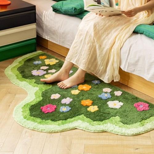 플라워가든 터프팅 러그 비정형 주방 발매트 침실 카페트 2size