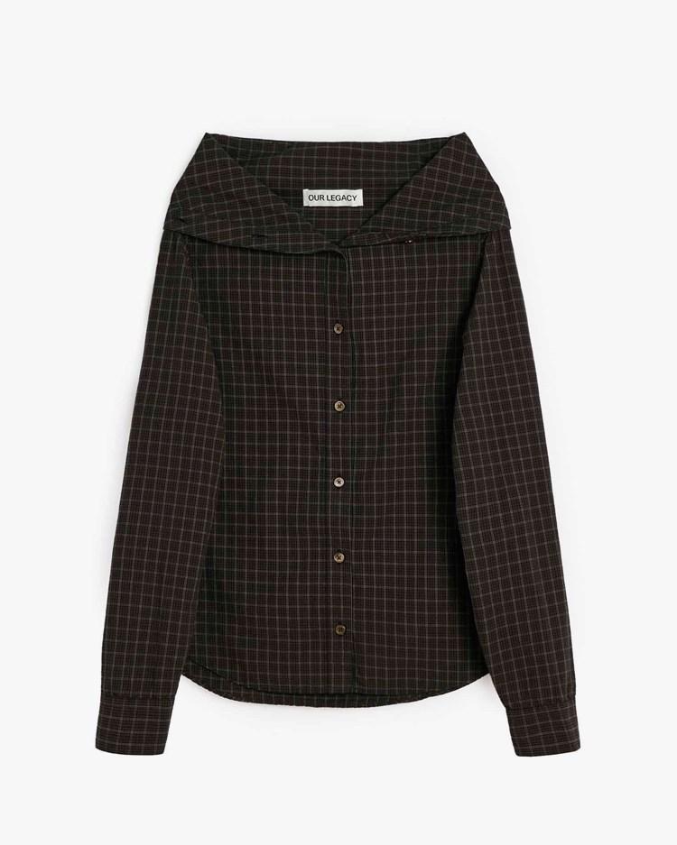 Kaonashi Shirt Black Faux Lumberjack Check