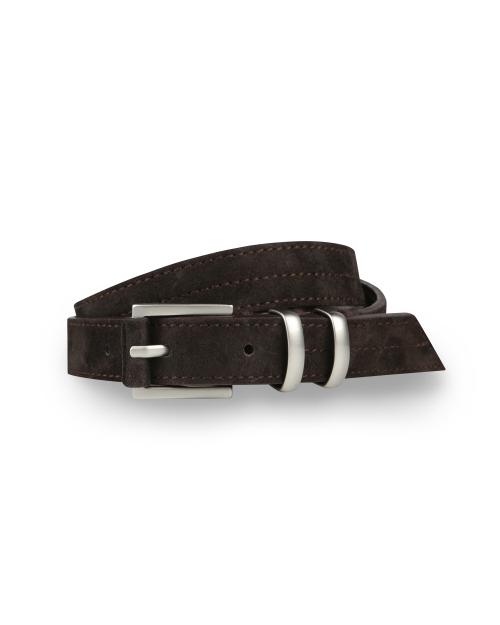 [비슬로우X데릭]SQUARE RING SLIM LEATHER WRAP BELT BROWN