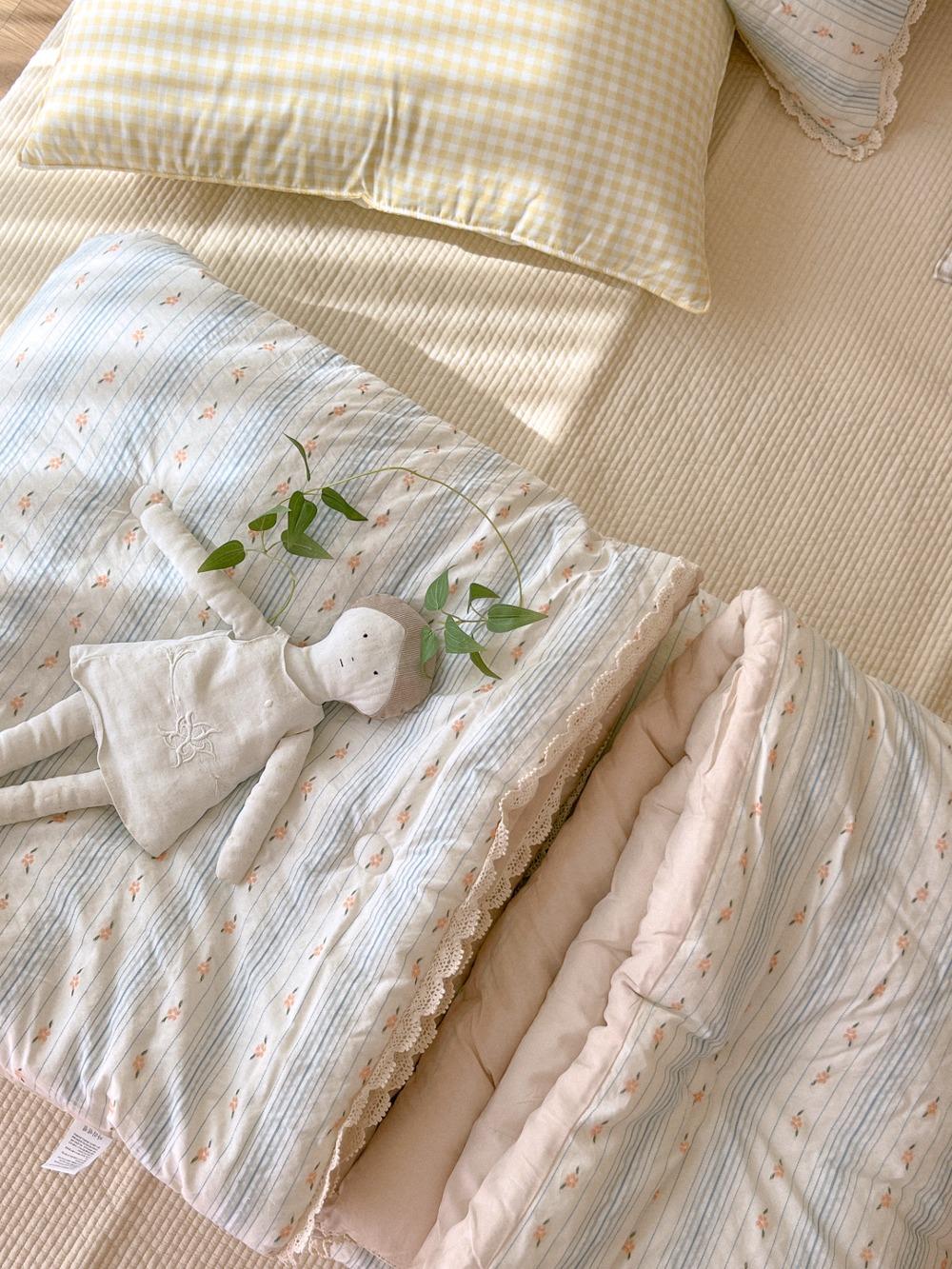 블루/빈티지 오렌지 귤꽃 쁘띠토숀 모달차렵이불 사계절/간절기 두께