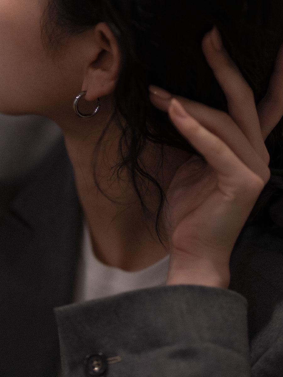 베이직 원터치 링 귀걸이