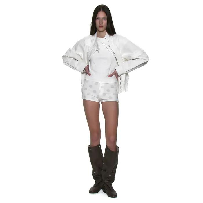 MIX DOT ALL-OVER PRINTED MICRO SHORTS_WHITE