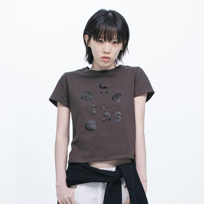 LOGO SLIM T-SHIRT, DEEP BROWN